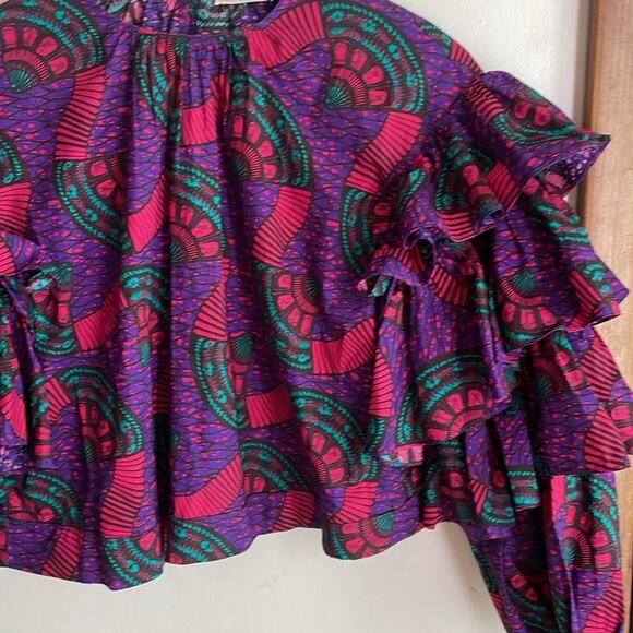 Ulla Johnson Tulia Printed Cotton Top In Purple - Picture 7 of 16